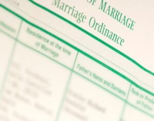 Copy of a Replacement Marriage Certificate