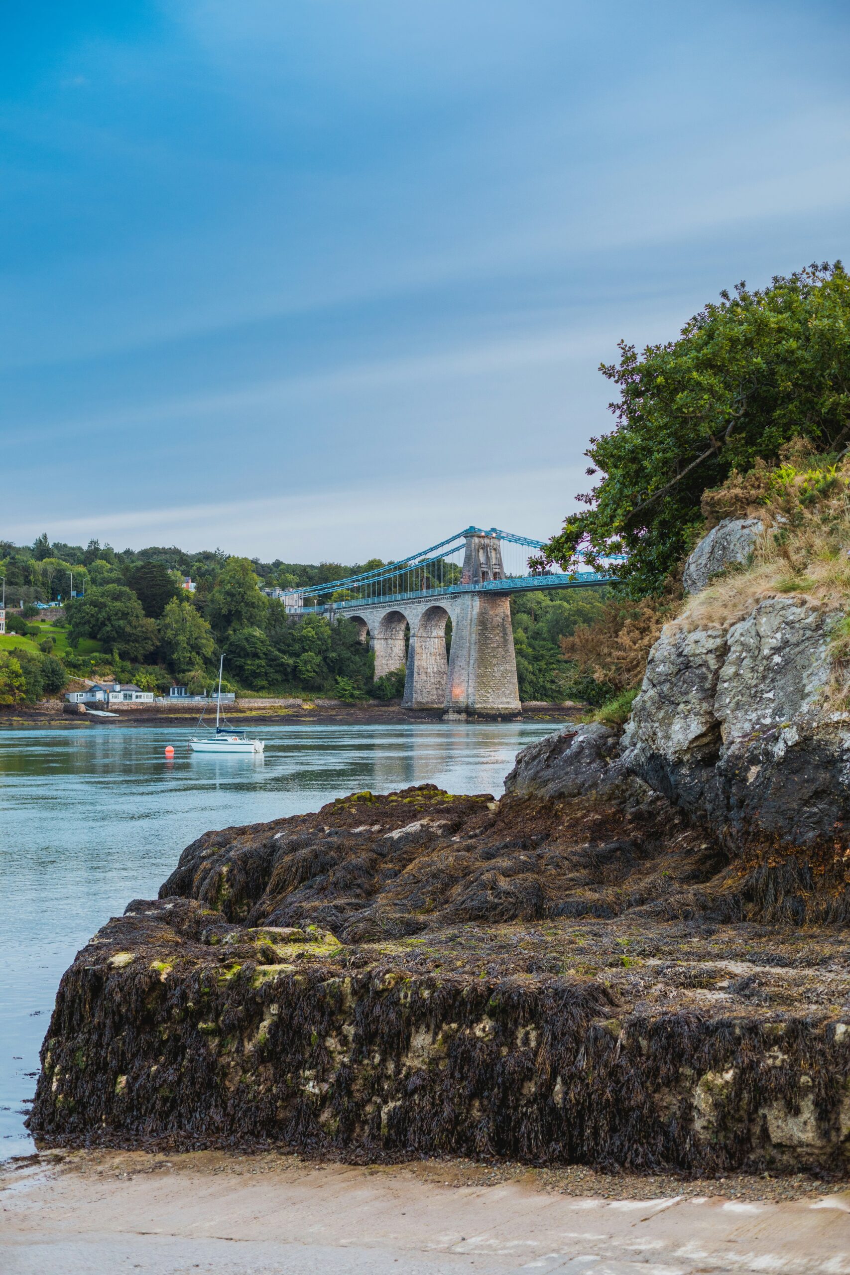 Menai bridge at Bangor Gwynedd