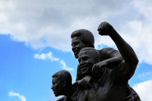 The celebration statue at West Bromwich, UK